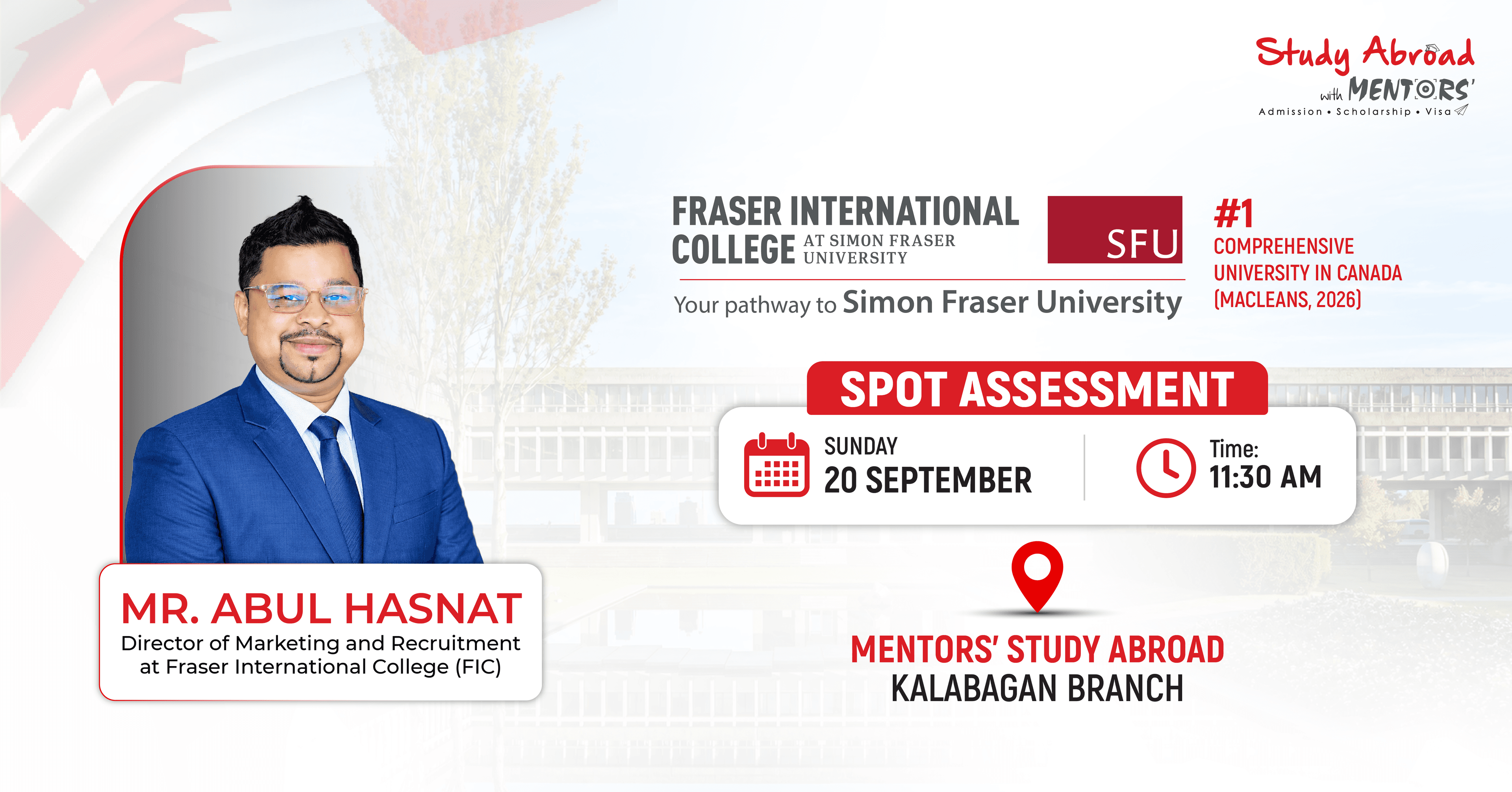 Spot Assessment Session with Fraser International College