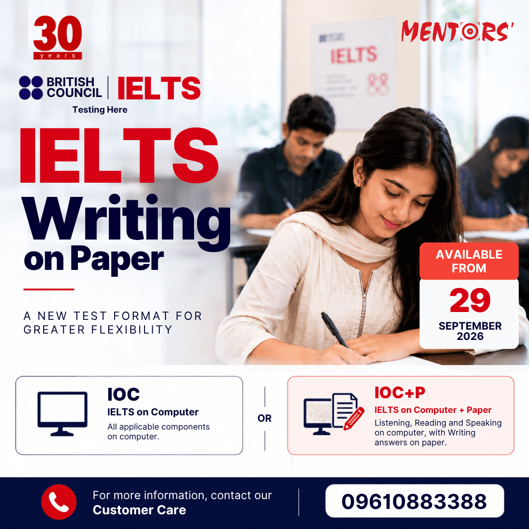 IELTS Writing on Paper (IOC+P) Available from 29 September
